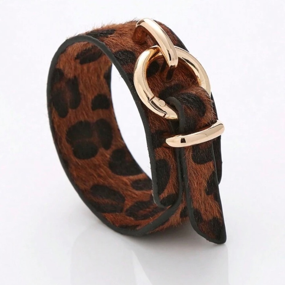 Women's Creative Horse Hair & Leather Leopard Print Bracelet